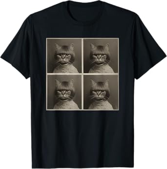 Cat Wearing Wig Funny Animal Photobooth Men Women Kids T-Shirt