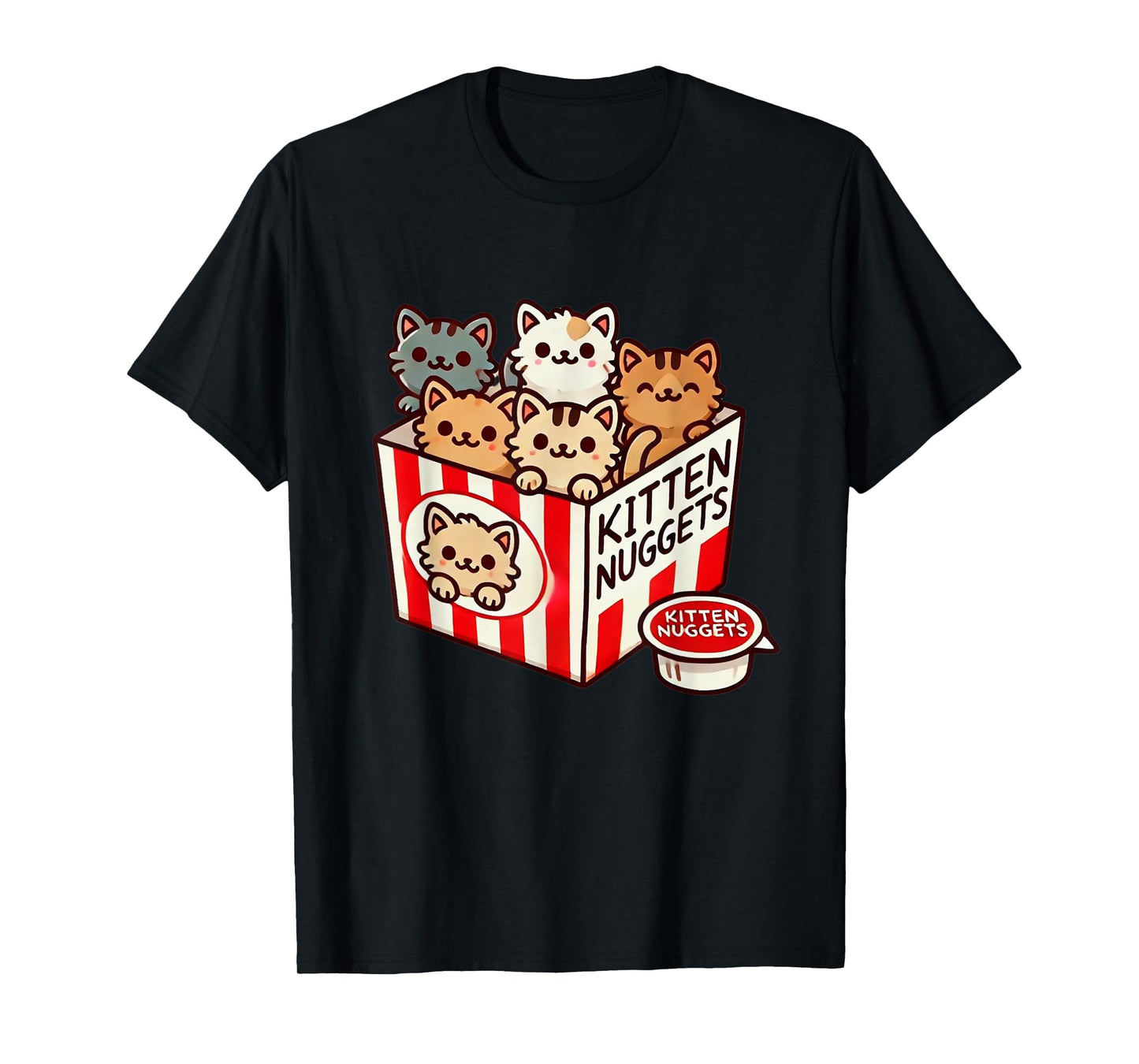 Kitten Nuggets Funny Cute Food Pun Cat Lover Chicken Nuggets Men Women Girls Kids T-Shirt