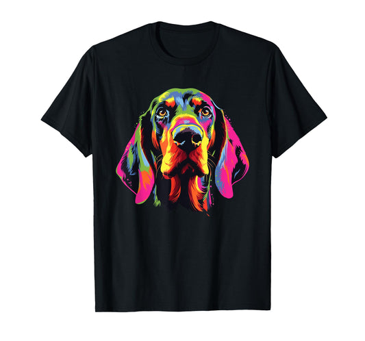 Watercolor Colorful Black And Tan Coonhound Dog Men Women Girls Kids T-Shirt