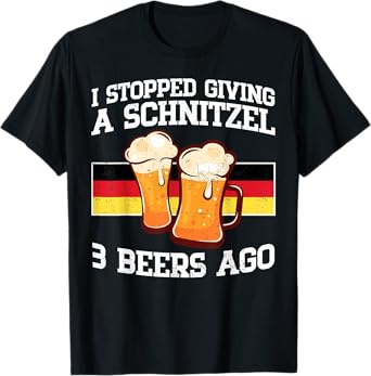 I Stopped Giving a Schnitzel Funny Beer Oktoberfest Drinking T-Shirt