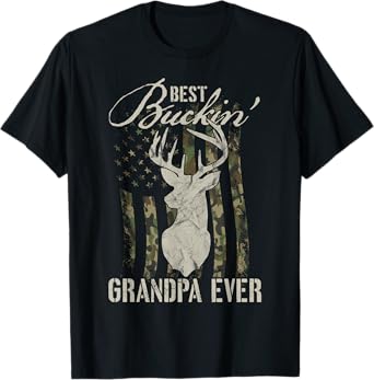 Best Buckin' Grandpa Ever Hunter Camouflage Camo Fathers Day T-Shirt