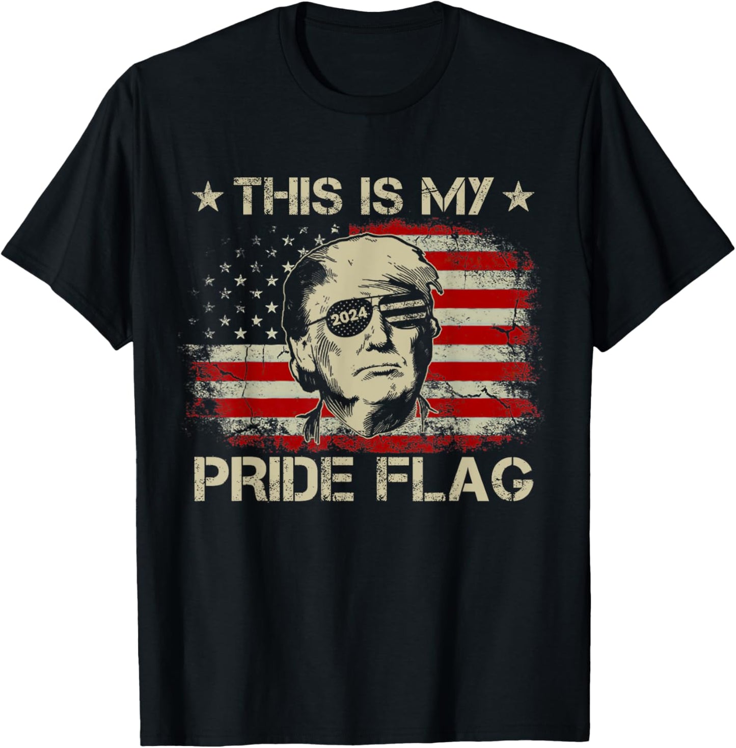 This Is My Pride Flag Trump 2024 American Flag 4th of July T-Shirt
