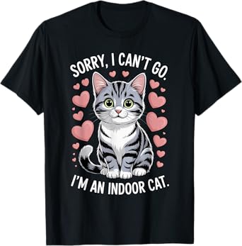Sorry I Can't Go I'm An Inside Cat Funny Cat Drinking Beer T-Shirt