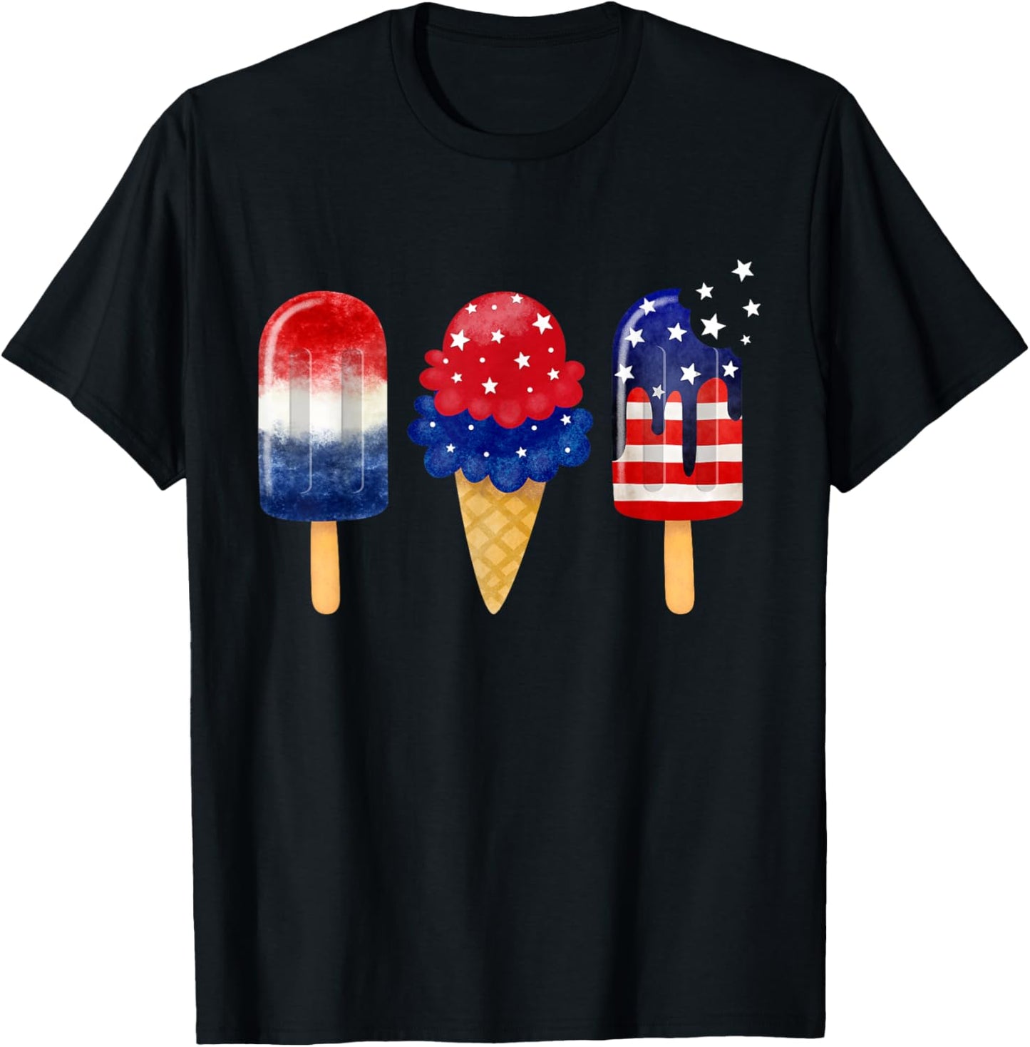 4th of July Popsicle American Flag Patriotic Summer Boy Girl T-Shirt