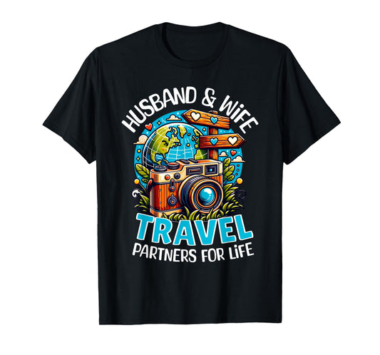 Couple Matching Husband And Wife Travel Partners For Life T-Shirt