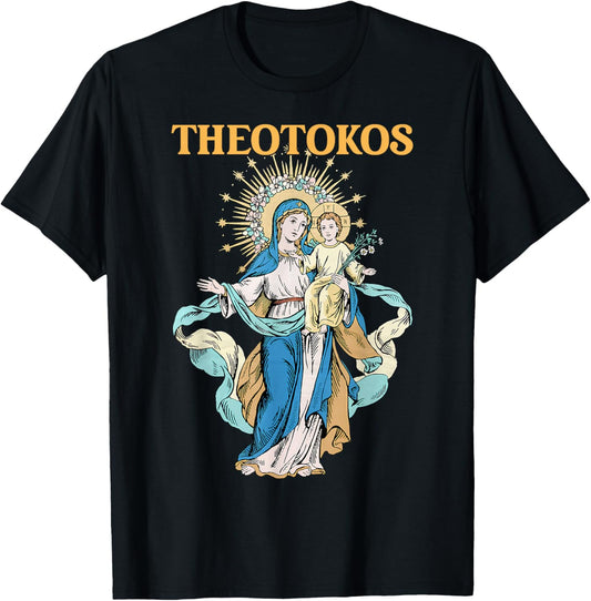 Theotokos Vintage Mary and Child Mother of God Christ Faith T-Shirt