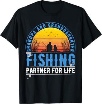 Grandpa And Granddaughter Fishing Buddies For Life Vintage T-Shirt