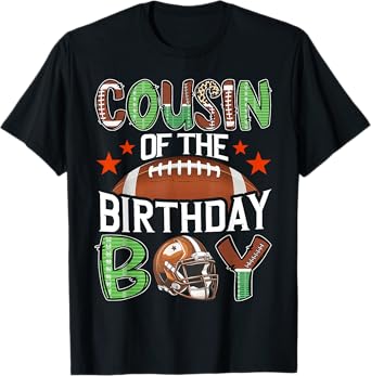 Cousin Of The Birthday Boy Game Day Football T-Shirt