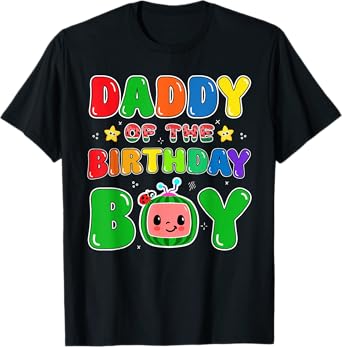 Dad and Mom Daddy of The Birthday Boy Tee Melon Family Party T-Shirt