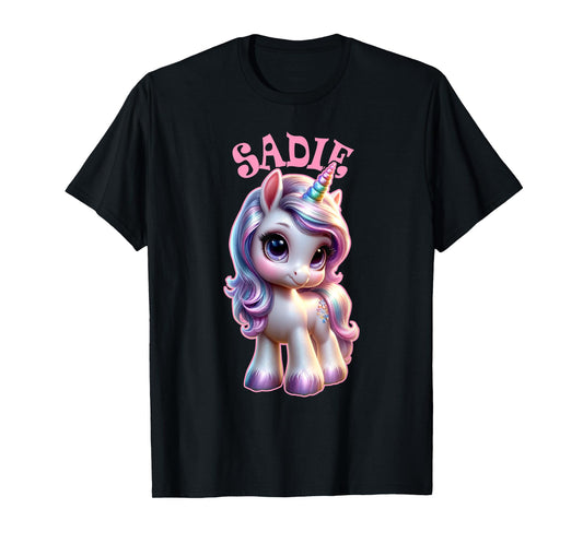 Sadie Cute Unicorn Design for Girls Name Sadie T-Shirt