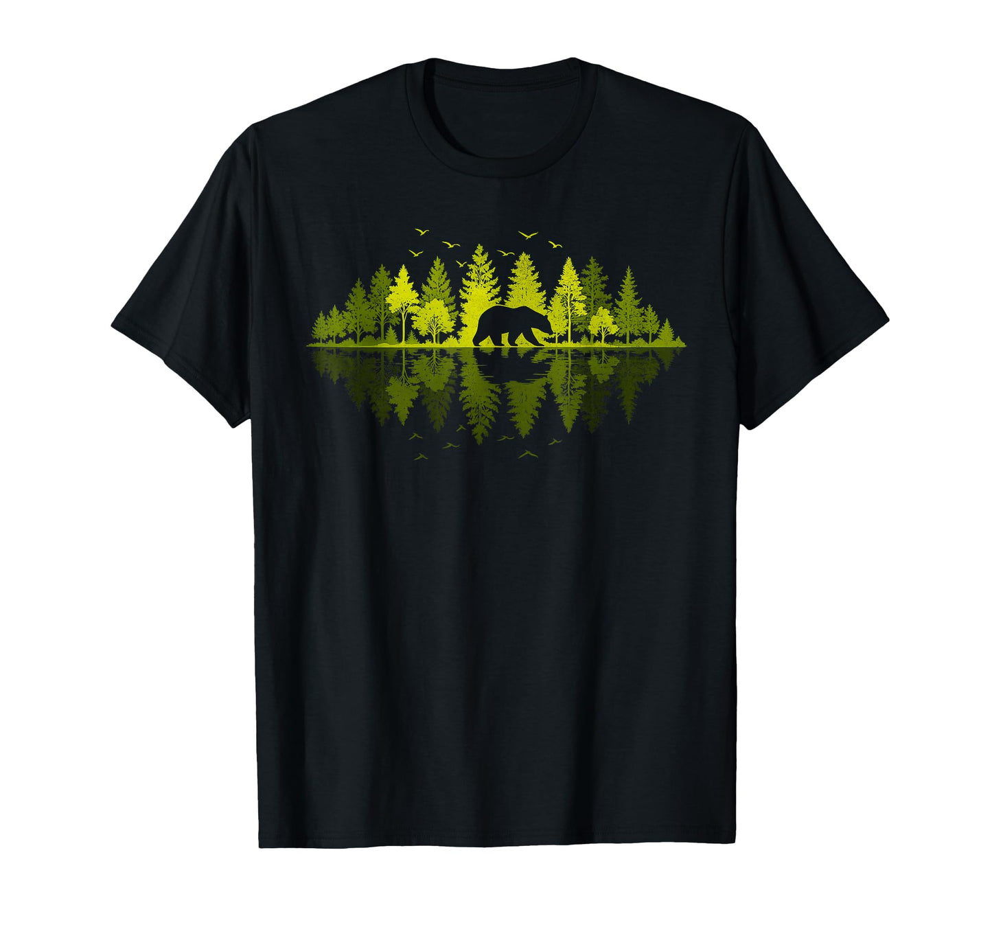 Trees Reflection Wildlife Nature Animal Bear Outdoor Forest T-Shirt