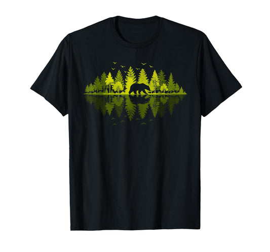 Trees Reflection Wildlife Nature Animal Bear Outdoor Forest T-Shirt