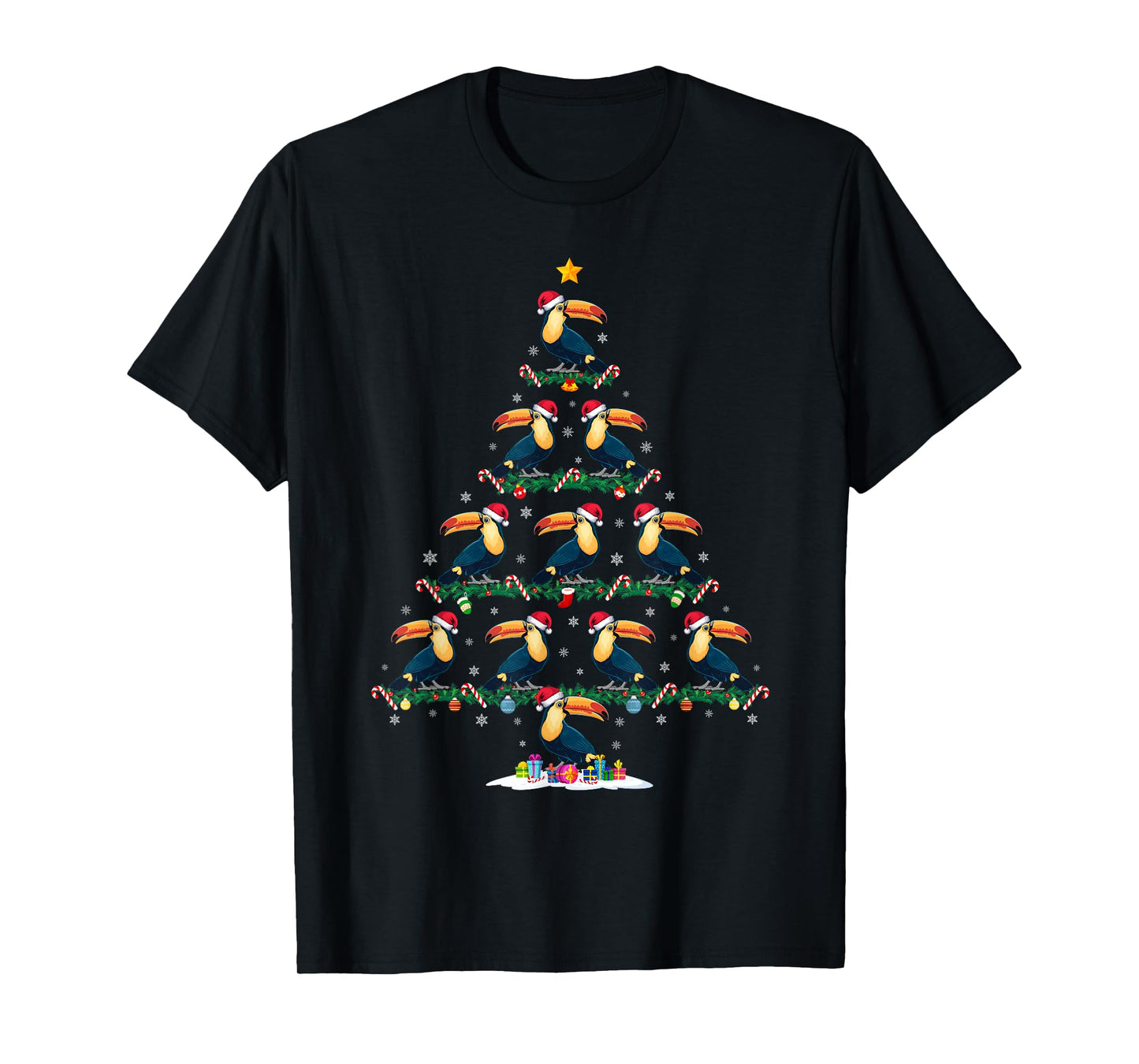 Toucans Christmas Tree Pajama Men Women Kids Ugly Xmas T-Shirt