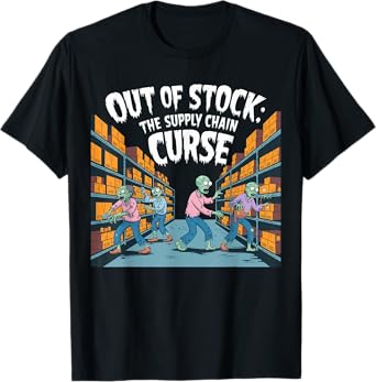 Out of stock, the Supply chain curse. logistics halloween T-Shirt