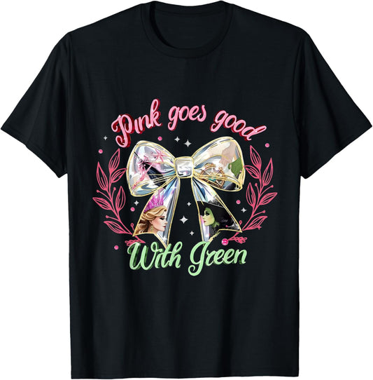 Pink Witch Goes Good With Green Halloween Witch Women Girls T-Shirt