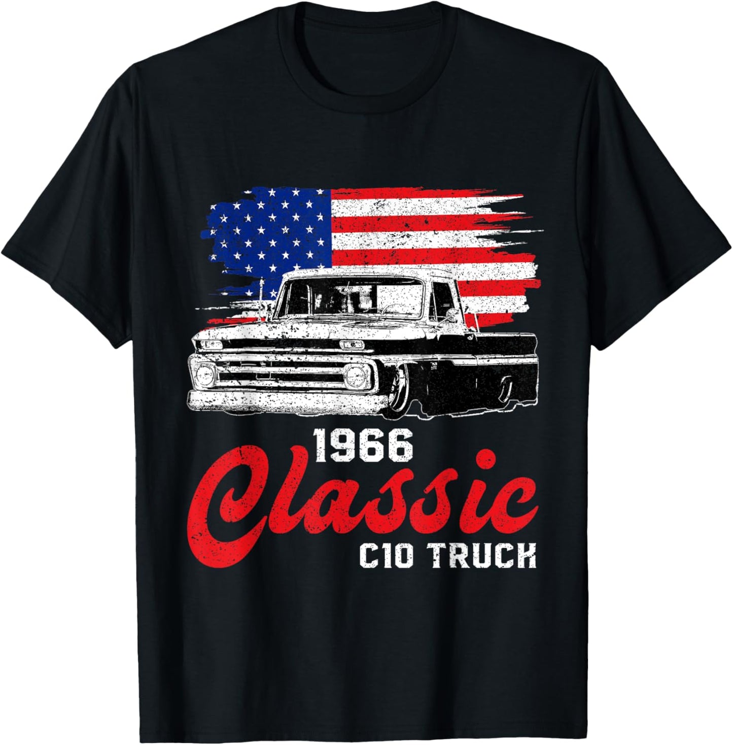 1966 66 c10 truck American Flag T-Shirt