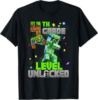 Controller 4th Grade Level Unlocked Back to School Kids Boys T-Shirt