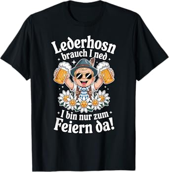 Lederhosn Oktoberfest Bavarian Beer Party Dialect T-Shirt