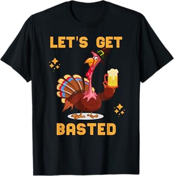 Funny Thanksgiving Turkey Beer Drinking Party Costume T-Shirt