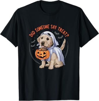 Ghost Labrador Puppy Treats Halloween Labrador Dog Men Women Kids T-Shirt