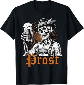 Oktoberfest Skeleton Prost German Beer Festival Men Women T-Shirt