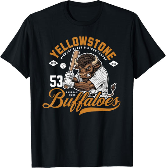 Yellowstone Buffaloes Retro Minor League Baseball Team Vintage T-shirt by TeeBrew