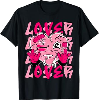 Pink Loser Lover Pink Drip Heart Matching Tee For Men Women T-Shirt