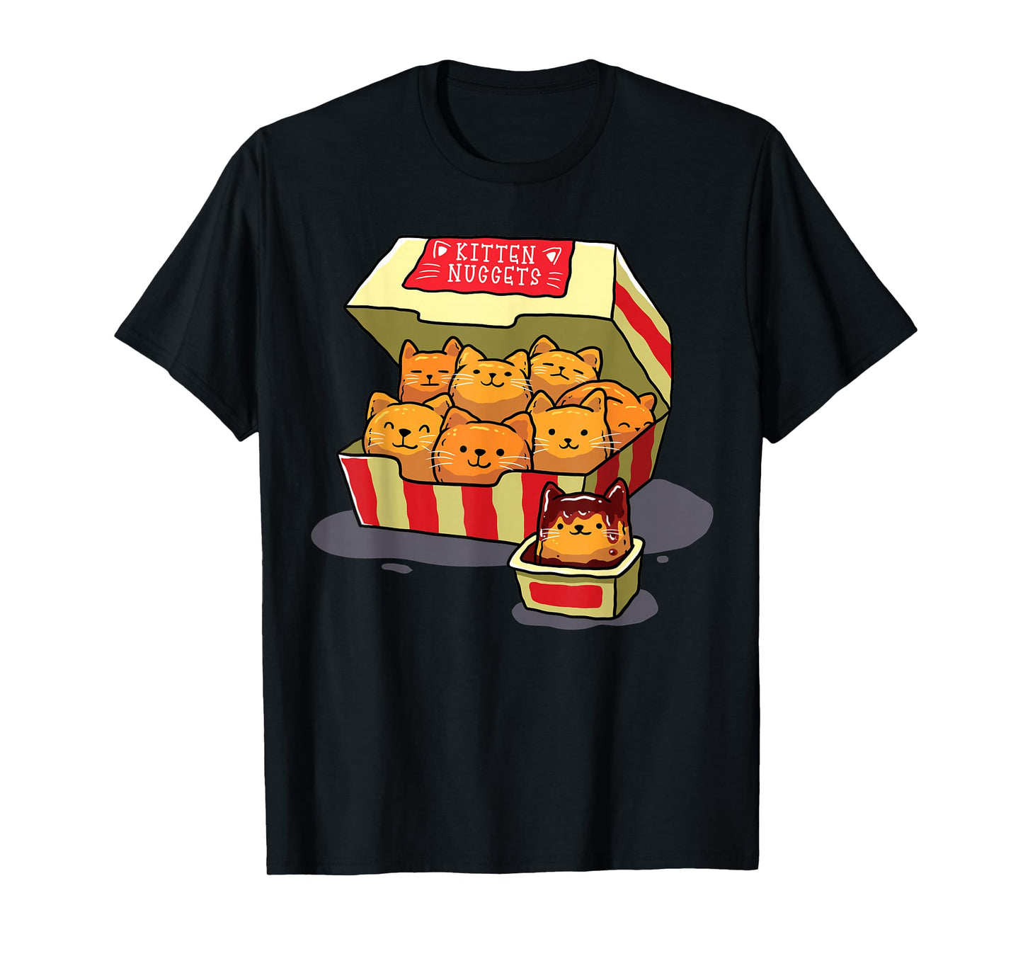 InGENIUS Funny Cat Owner Shirts & Gifts Kitten Nuggets Food Pun Cat Lover Gift Chicken Nuggets Unisex-Adults T-Shirt Black Small