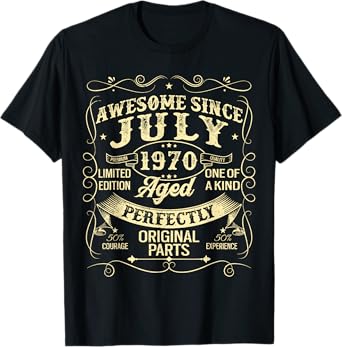 Awesome Since July 1970 Year Of Birth Birthday 1970 Vintage T-Shirt
