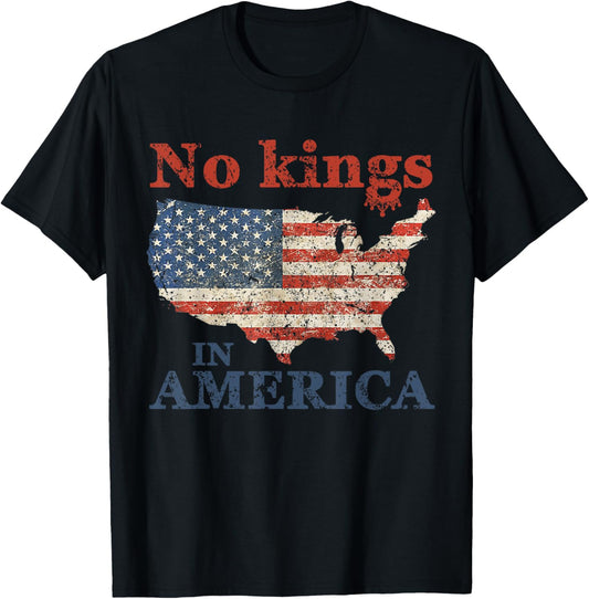 No Kings In America US Flag Vintage T-Shirt