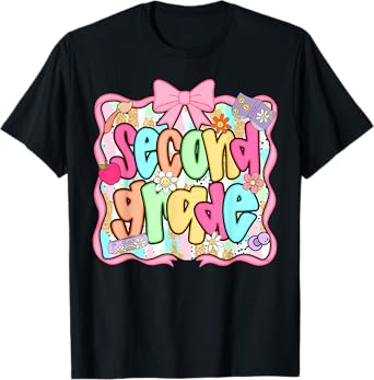 Back To School 2nd Grade Second Grade Preppy Teacher Girl T-Shirt
