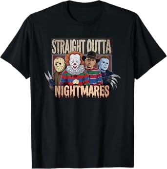 Vintage Horror Halloween Scary Straight Outta Nightmares T-Shirt