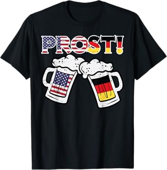 Oktoberfest US German Flag Mug Prost Bavarian Dad Men Women T-Shirt