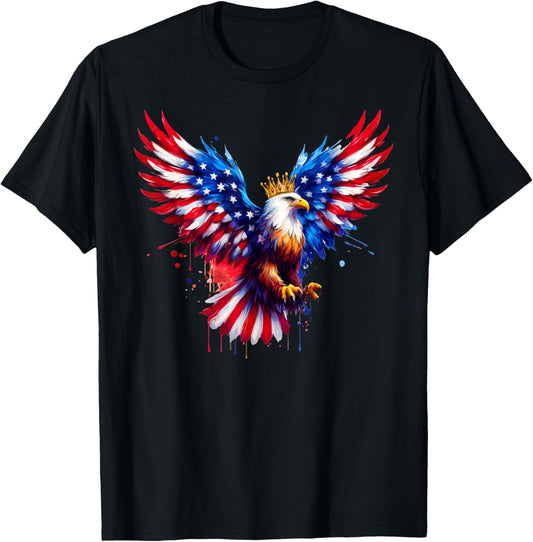 Patriotic Eagle 4th Of July Usa - American Flag Bald Eagle T-shirt