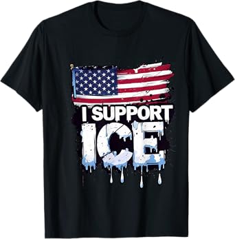 I Support ICE, Immigration Officers American Flag Vintage T-Shirt