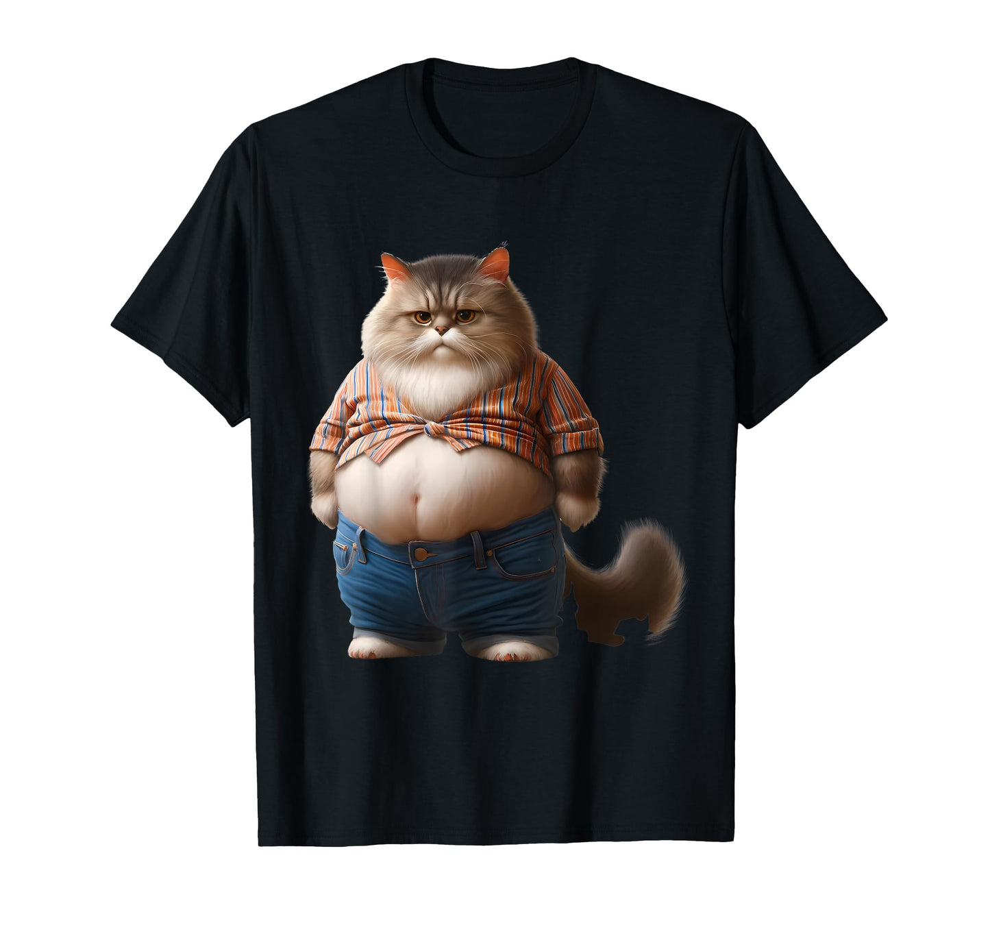 Funny Fat Cat Graphic Fat Kitten Design Chubby Cat Lover Men Women Girls Kids T-Shirt