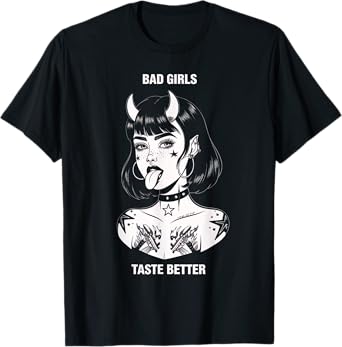 Bad Girls Taste Better Tattoo Devil Halloween Men Women T-Shirt