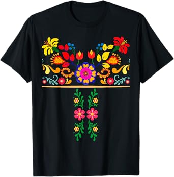 Traditional Mexican Flowers - Spanish Latina Mexican Pride T-Shirt