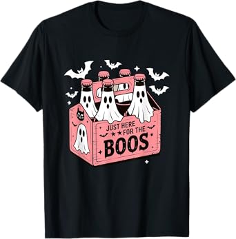 I'm Just Here for The Boos Ghost Drink Halloween Booze Ghost T-Shirt