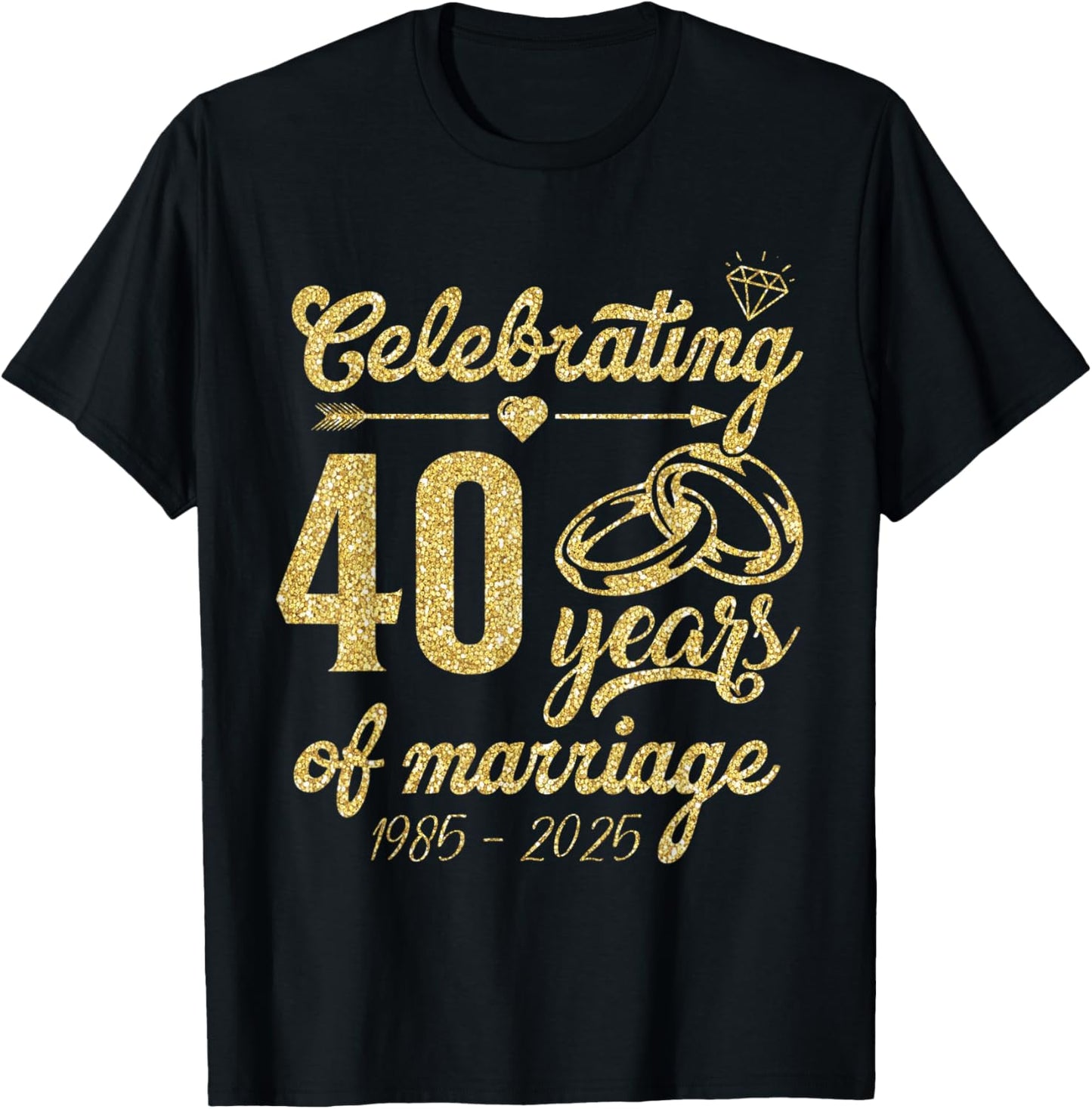 Celebrating 40 Years Of Marriage 1985 To 2025 Anniversary T-Shirt