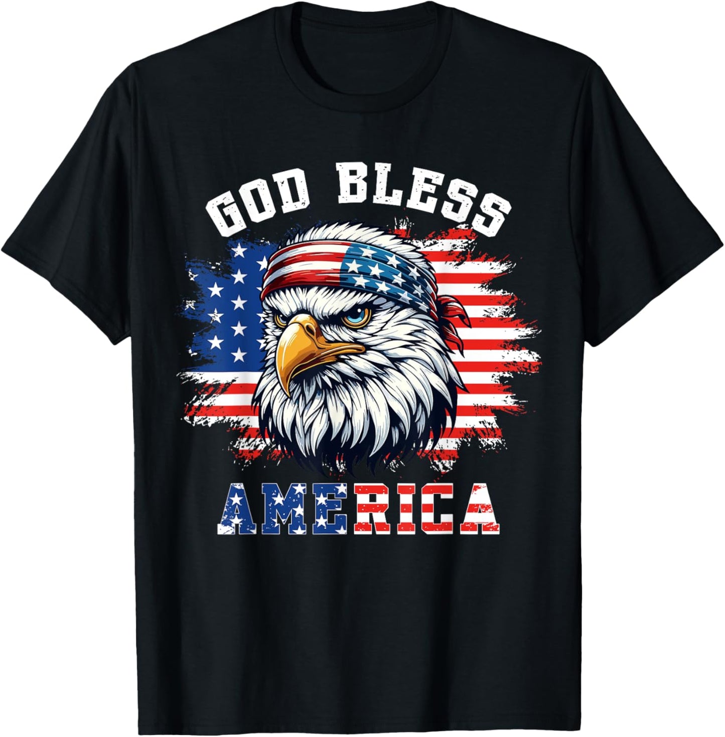 God Bless America Eagle 4th Of July Us Flag Patriotic T-shirt