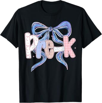 Pre-K Preppy Floral Coquette Bow Girly Back To School T-Shirt