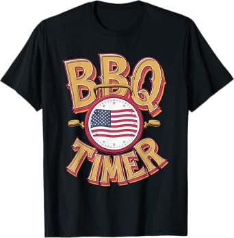 Funny BBQ Timer Beer Grilling Design T-Shirt