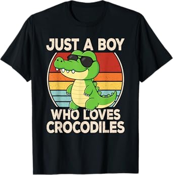 Just A Boy Who Loves Crocodiles Cool Alligator Boys Kids T-Shirt