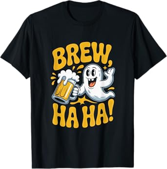 Brew Haha Ghost Funny Halloween Beer Lover T-Shirt