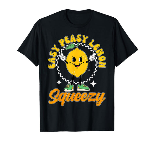 Retro Groovy Easy Peasy Lemon Squeezy Hello Summer Vacation T-Shirt