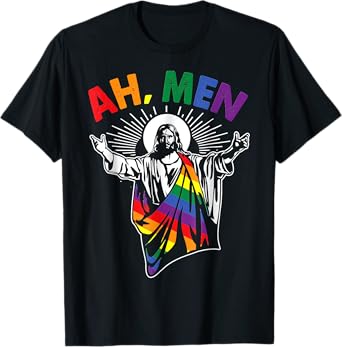 Ah Men Funny LGBT, Easter Gay, Christian Costume T-Shirt