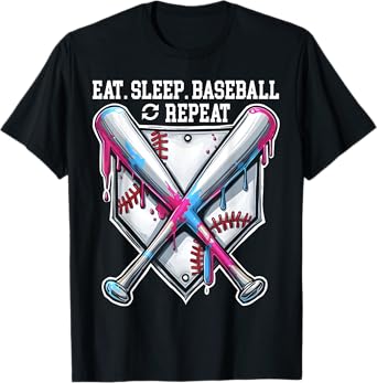 Baseball Drip For Boys Ice Cream Drip Youth Boys Baseball T-Shirt
