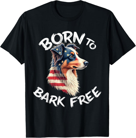 Funny Aussie Dog Vintage Australian Shepherd American Flag T-Shirt