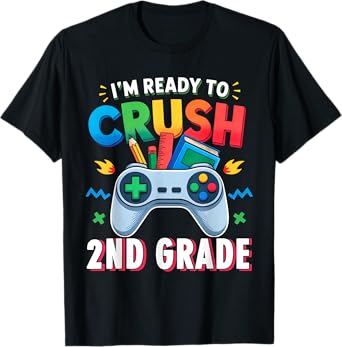 2nd Grade Shirt For Boys Video Game Back to School First Day T-Shirt